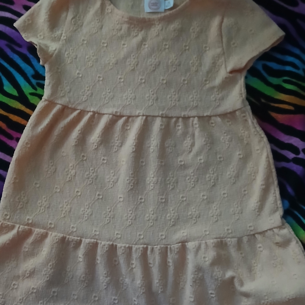 Wonder Nation Cream Textured Kids Dress